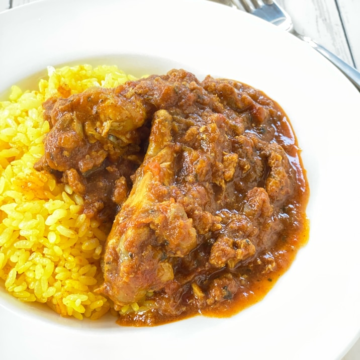 鶏手羽元下茹でからのチキンカレー